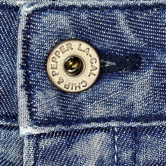 Chip & Pepper Pamela Straight Leg Jeans Blue Knee Rips Distressed Sz 30 - Picture 9 of 12